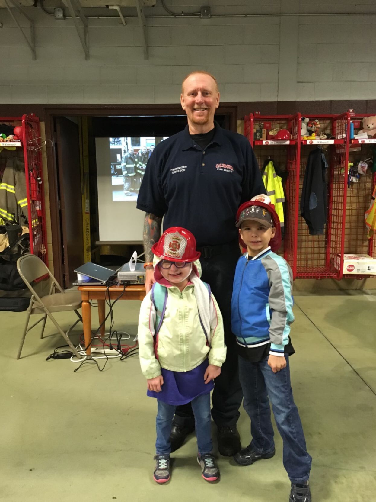 Jeff Erickson and two children